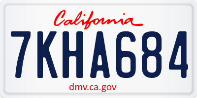CA license plate 7KHA684