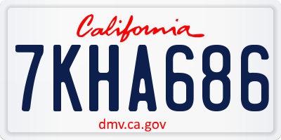 CA license plate 7KHA686