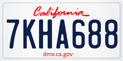CA license plate 7KHA688