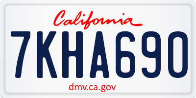 CA license plate 7KHA690
