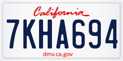 CA license plate 7KHA694