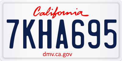 CA license plate 7KHA695