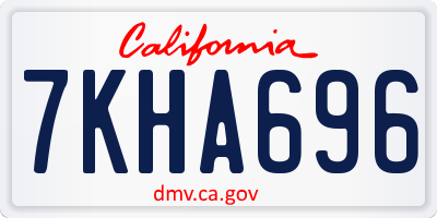 CA license plate 7KHA696