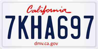 CA license plate 7KHA697