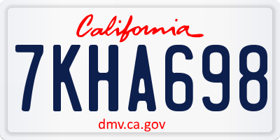 CA license plate 7KHA698