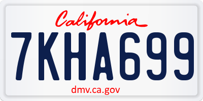 CA license plate 7KHA699