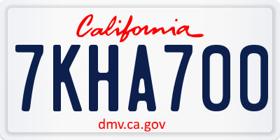 CA license plate 7KHA700