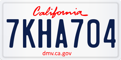 CA license plate 7KHA704