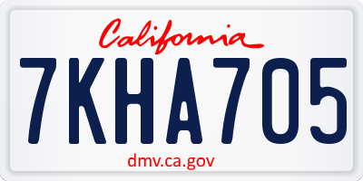 CA license plate 7KHA705