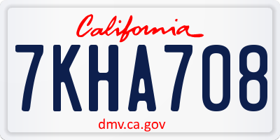 CA license plate 7KHA708