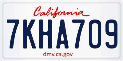 CA license plate 7KHA709