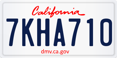 CA license plate 7KHA710