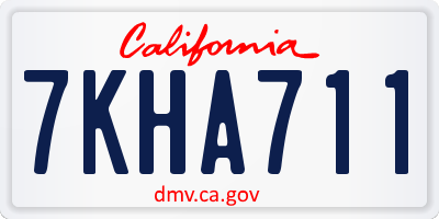 CA license plate 7KHA711