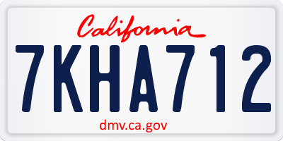CA license plate 7KHA712
