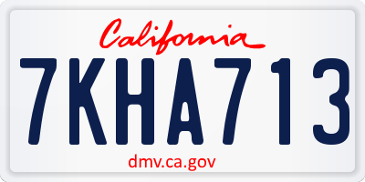CA license plate 7KHA713