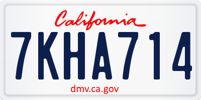 CA license plate 7KHA714