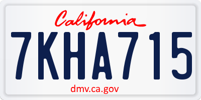 CA license plate 7KHA715