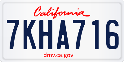CA license plate 7KHA716