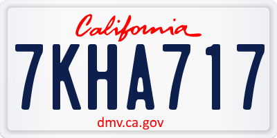 CA license plate 7KHA717