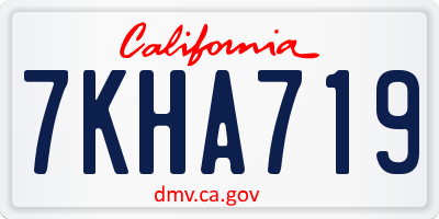 CA license plate 7KHA719