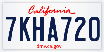 CA license plate 7KHA720