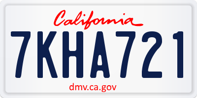 CA license plate 7KHA721