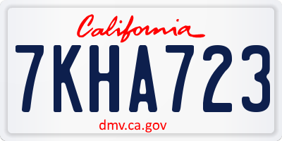 CA license plate 7KHA723