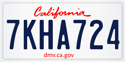 CA license plate 7KHA724