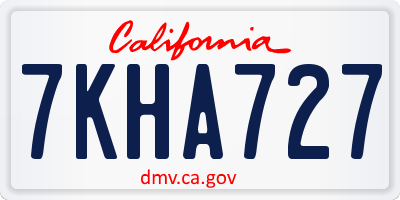 CA license plate 7KHA727