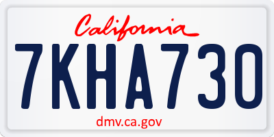 CA license plate 7KHA730