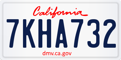 CA license plate 7KHA732