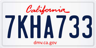 CA license plate 7KHA733