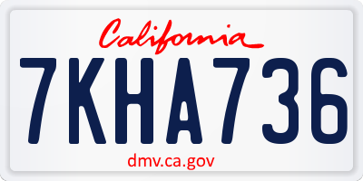 CA license plate 7KHA736
