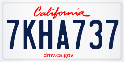 CA license plate 7KHA737