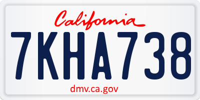CA license plate 7KHA738