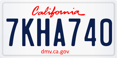 CA license plate 7KHA740