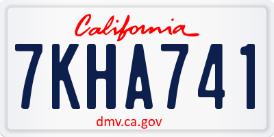 CA license plate 7KHA741