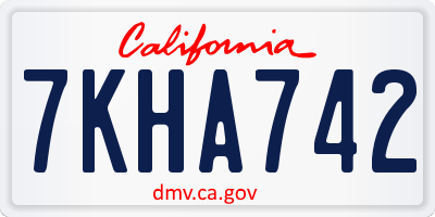 CA license plate 7KHA742