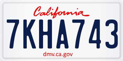 CA license plate 7KHA743