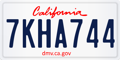 CA license plate 7KHA744