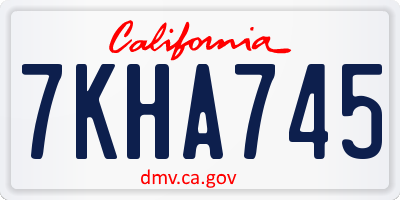 CA license plate 7KHA745
