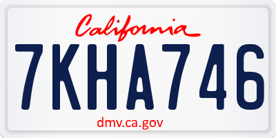CA license plate 7KHA746