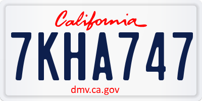 CA license plate 7KHA747