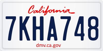 CA license plate 7KHA748