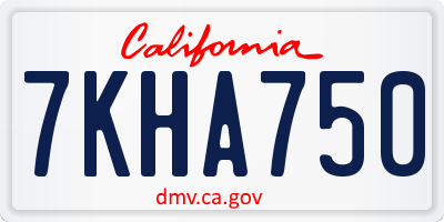 CA license plate 7KHA750