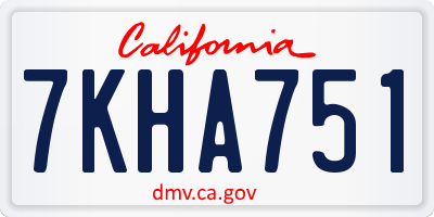 CA license plate 7KHA751