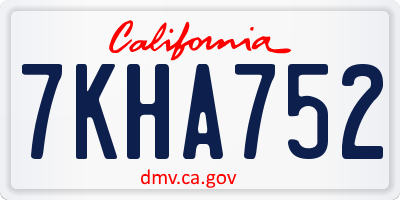 CA license plate 7KHA752
