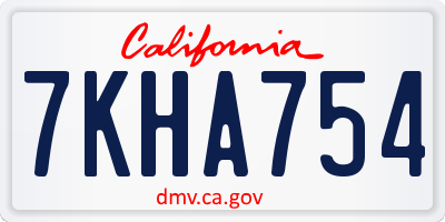 CA license plate 7KHA754