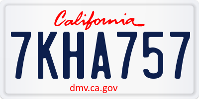 CA license plate 7KHA757