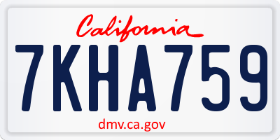 CA license plate 7KHA759